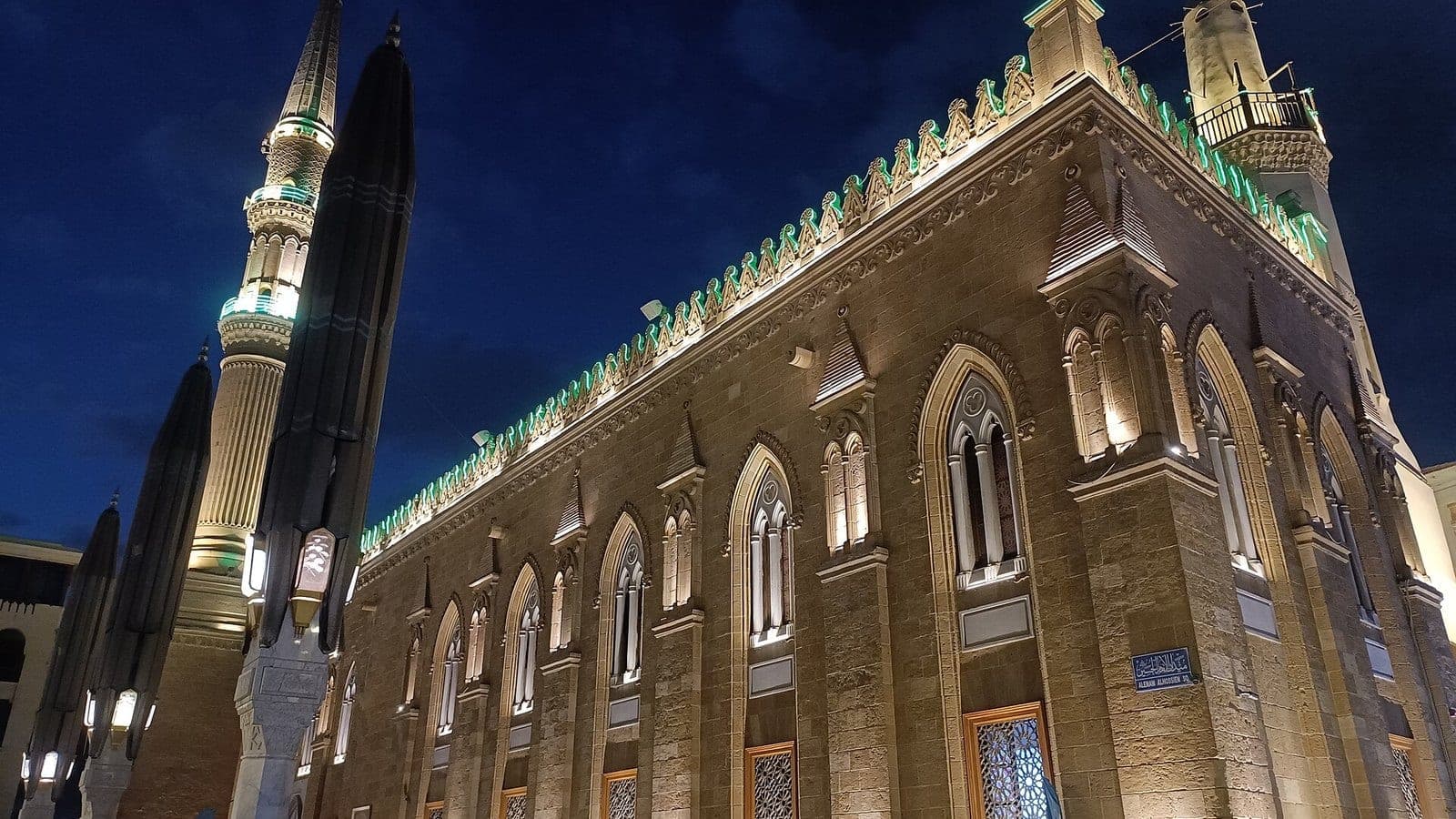 The El-Hussein mosque, on the square the cafés look onto