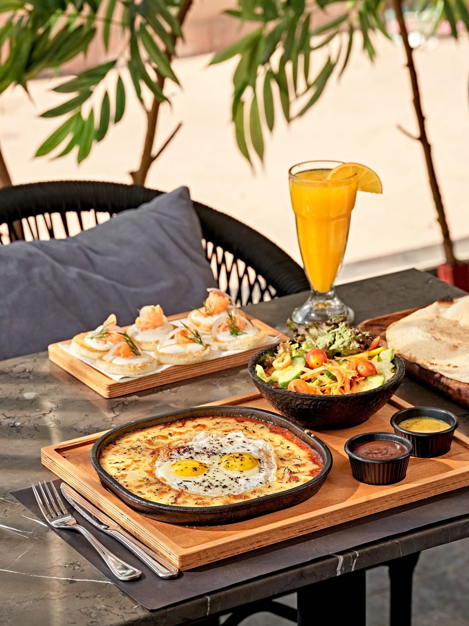 An Egyptian breakfast spread
