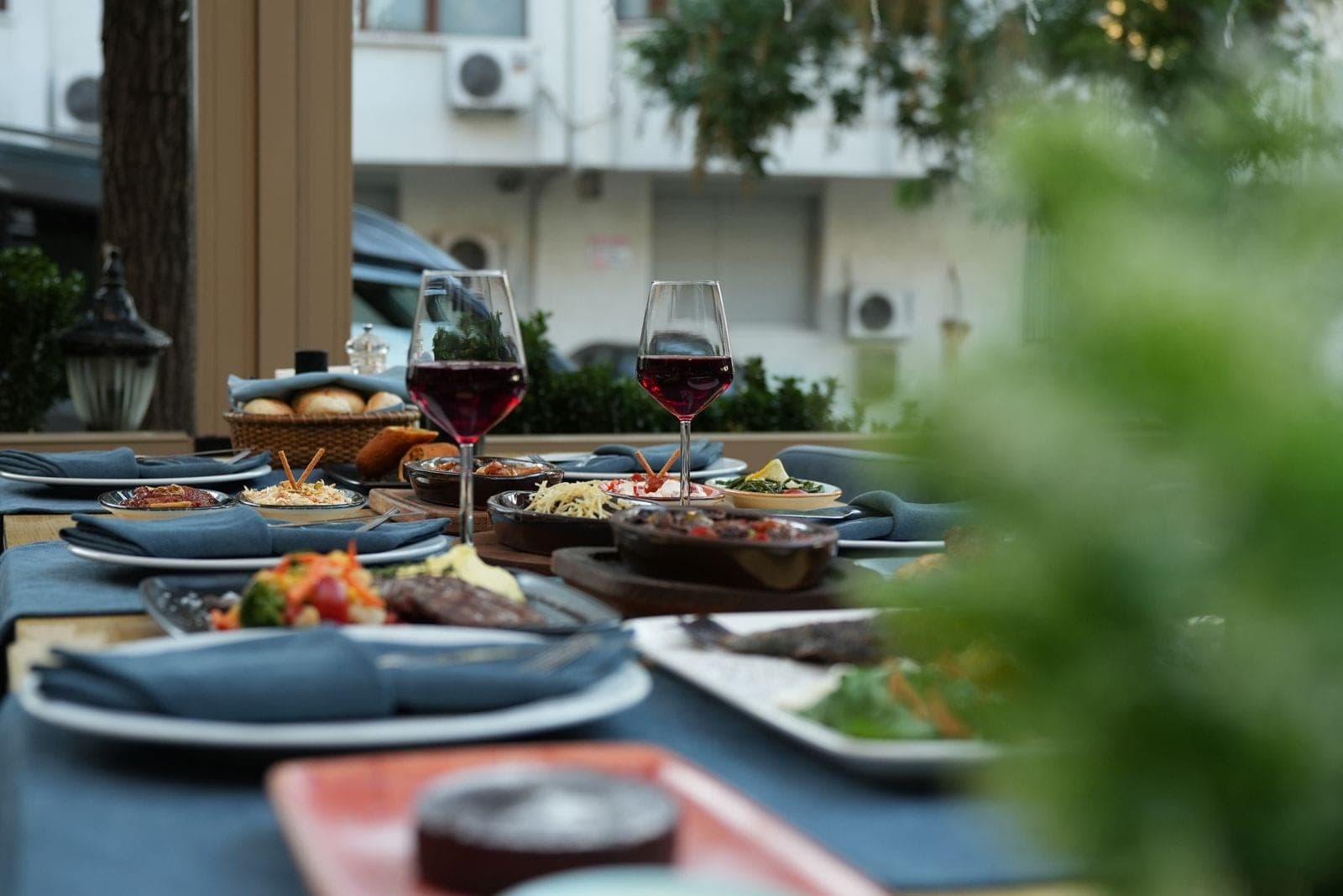 A table on the terrace