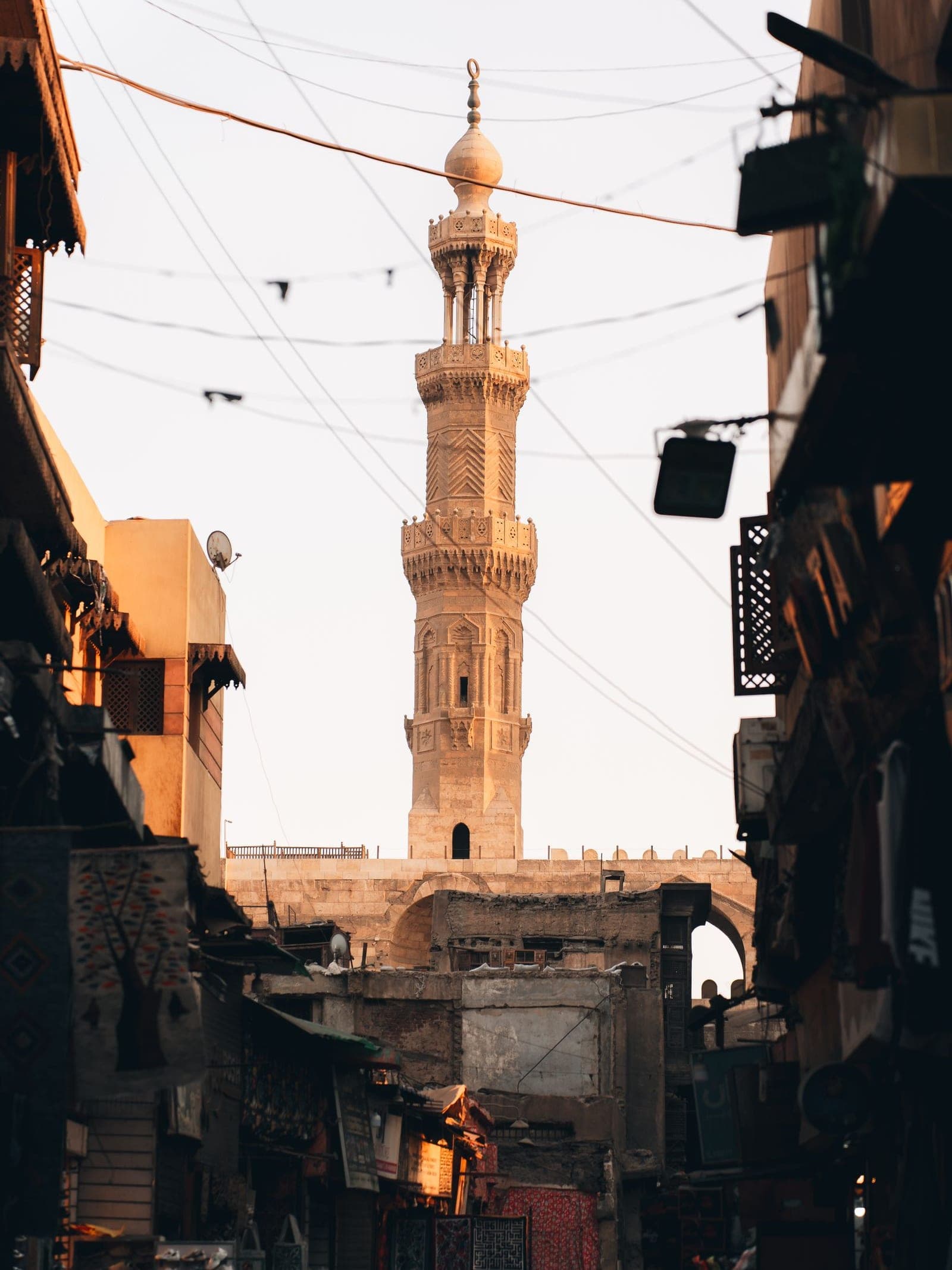 A minaret in Islamic Cairo